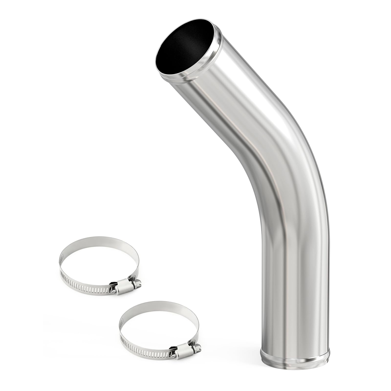 Gasher 1Pcs 45 Degree Elbow Aluminum Alloy Tube 1.5''Od, Leg Length 12'' (300Mm) With Bead Roll, Intercooler Pipe For Intake And