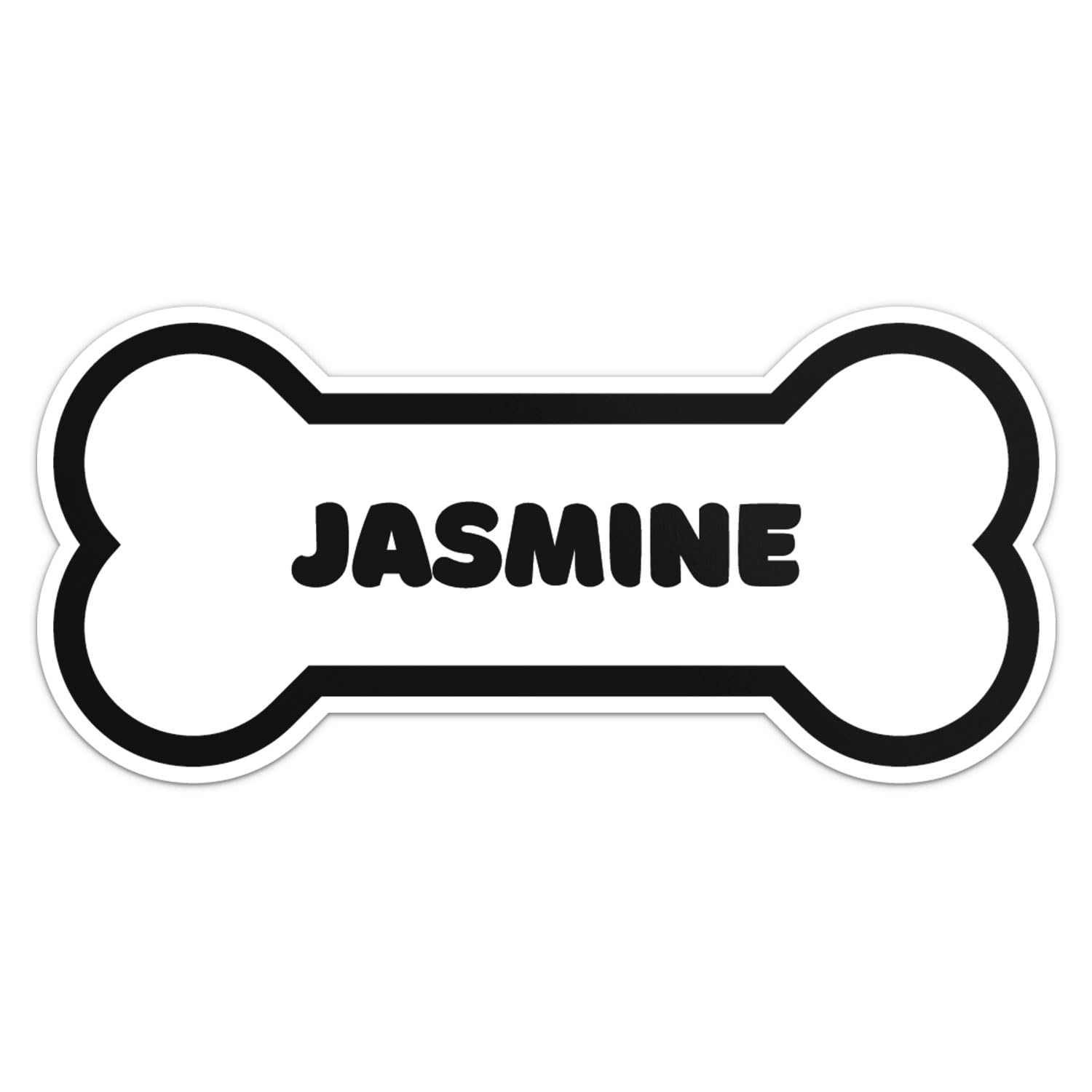 Jasmine Dog Name Sticker - Waterproof Vinyl Decal For Car Bumper, Laptop, Water Bottle, Wall, And Window, Size - 6'' Longer Side