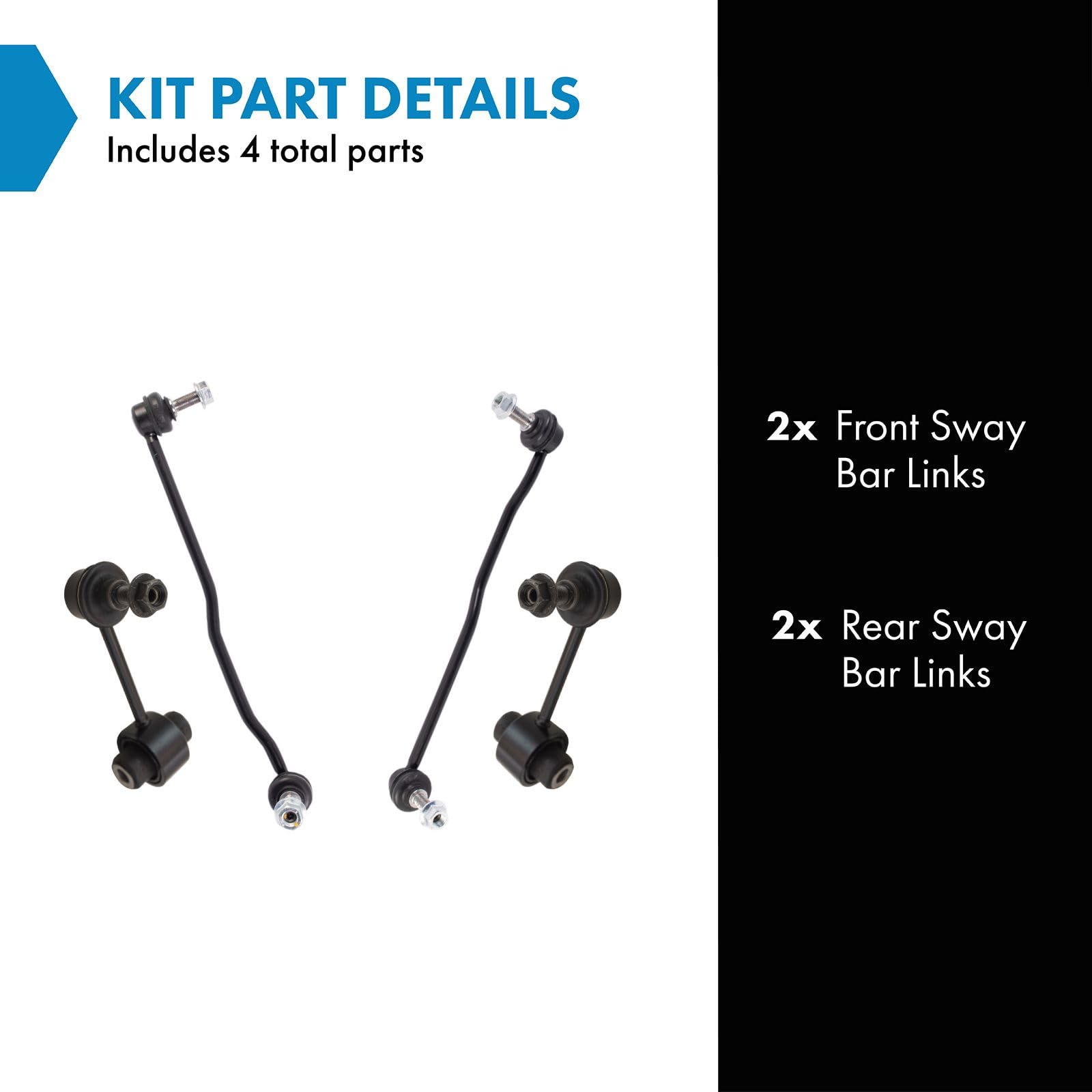 Trq Sway Bar Stabilizer Link Set Front & Rear Compatible With 2015-2019 Subaru Outback
