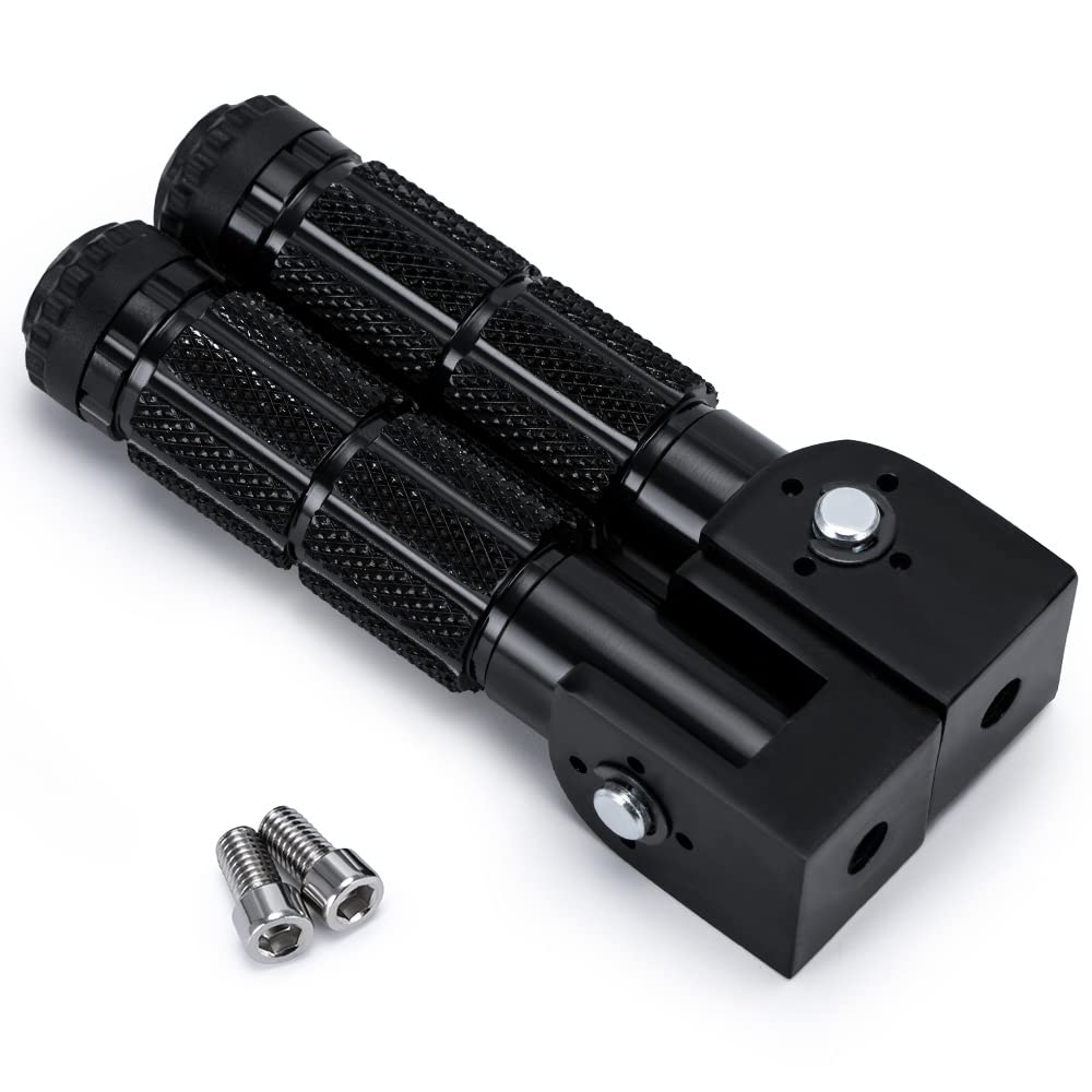 Ptnhz Universal Cnc Aluminum M8 Motorcycle Bike Foldable Foot Pegs Kickstand/Side Kick Stand Compatible For Honda Yamaha Suzuki