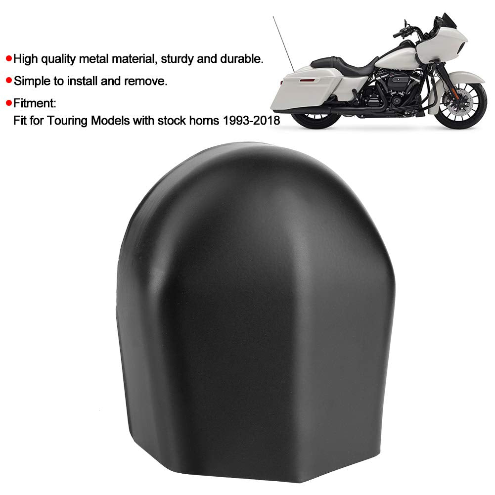 Acouto Motorcycle Horn Cover For Touring With Stock Horns 1993-2018 Metal Replacement Accessories (Matte Black)