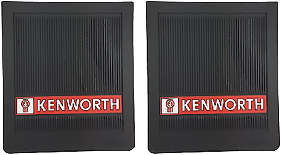 Kenworth Trucks MF-0003K 16'' x 14'' OEM Ribbed Front Fender 1/4'' Thick Black Mud Flaps-Set of 2