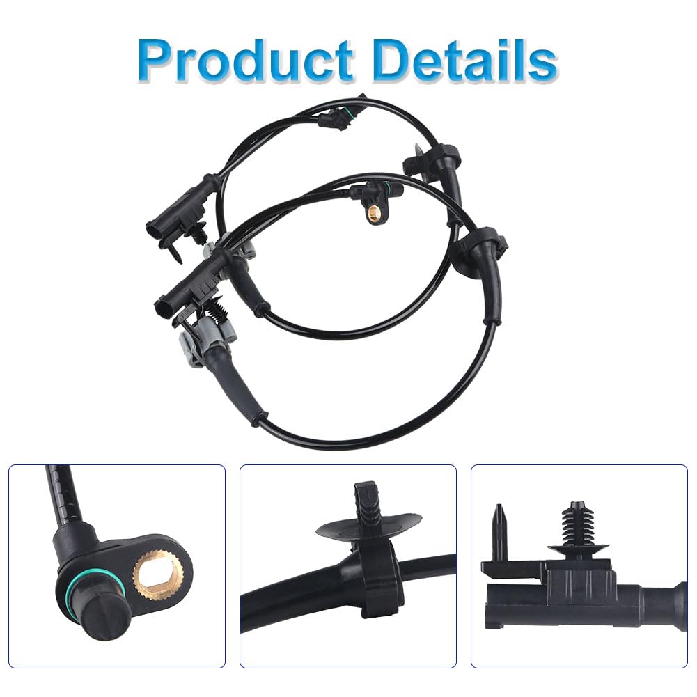 Wmphe Compatible With 2 Pcs Front Abs Wheel Speed Sensor Chevy Avalanche Silverado Suburban Gmc Sierra Yukon 2007 2008 2009 2010 2011 2012, Cadillac Escalade 2009 2010 2011 2012, Oem 15229012