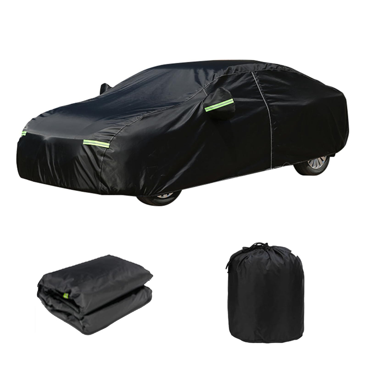 JZAHYUK Car Cover for Sedan, Car Cover Waterproof All Weather for Automobiles, Outdoor Heavy Duty Full Car Covers Windproof Univ