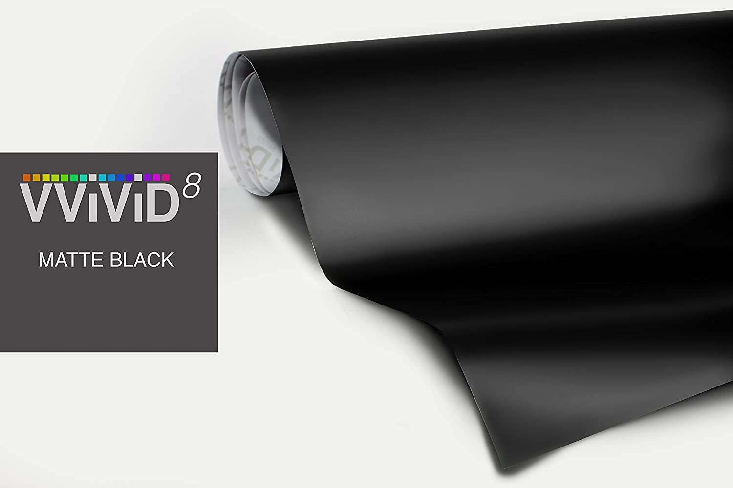 Black Matte Car Wrap Vinyl Roll With Air Release 3Mil-Vvivid8 (2.75Ft X 5Ft)