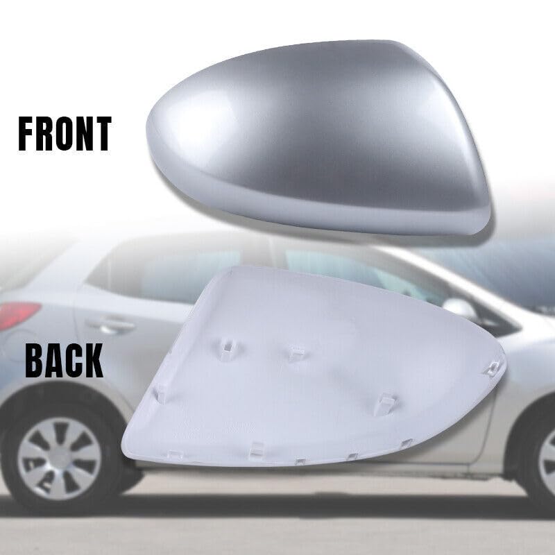 Silver Right Passenger Side Mirror Cover Cap For Mazda 3 2010 2011 2012 2013 No-Signal