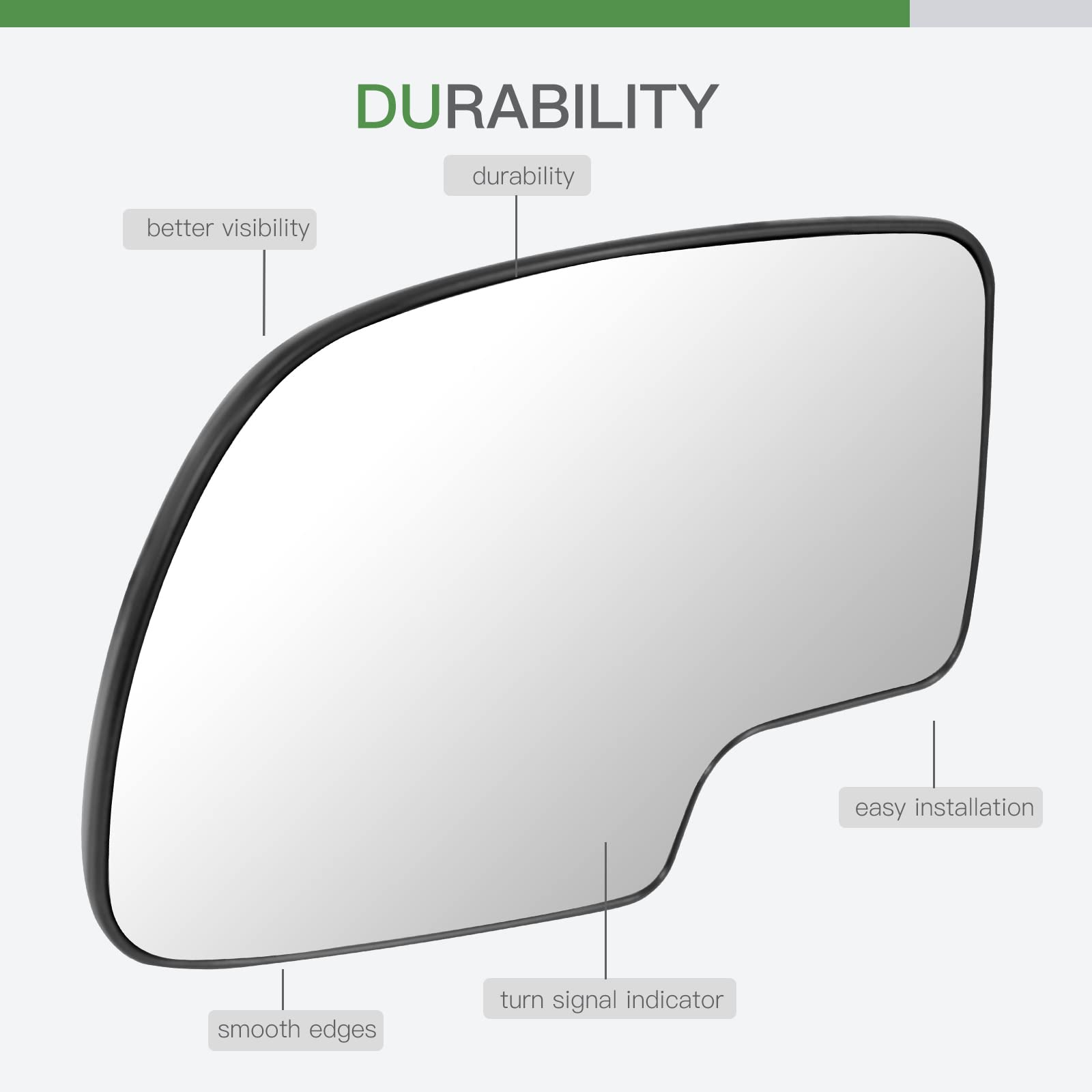 SCITOO Exterior Mirror Replacement Glass Lens Manual fit 1999-2006 for Chevy Silverado Suburban for GMC Sierra Yukon Driver Left Side Towing Mirror Replacement Glass