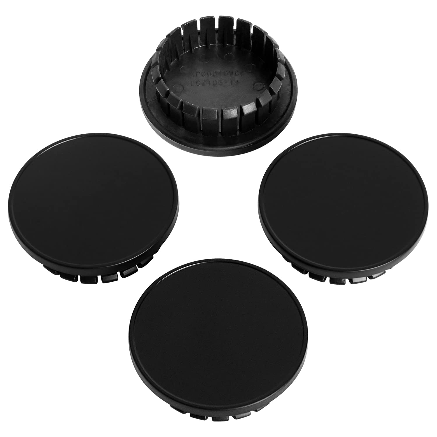 Kitspro 2.3Inch 59Mm Wheel Center Caps For Chevrolet Chevy Cruze Equinox Impala Malibu Rim Hub Caps, Pack Of 4 (Matte Black, Out