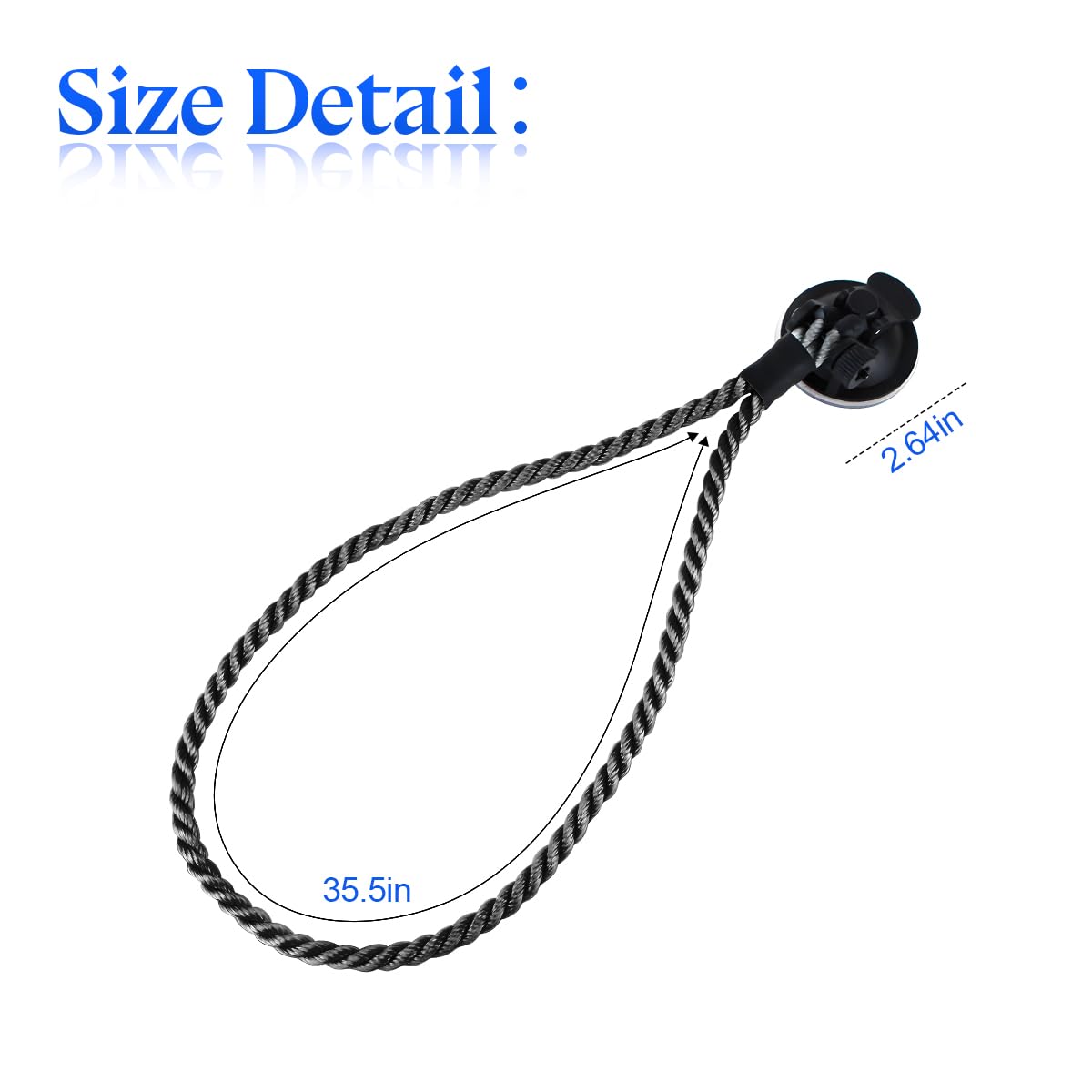 Zipelo Hat Mounts For Car, Cowboy Hat Holder Rack With Suction Cup And Handmade Rope, Car Accessories, Universal Cowboy Hat Hanger For Suv Truck Vehicle Home, Keeps Your Hat On The Dash (Black)