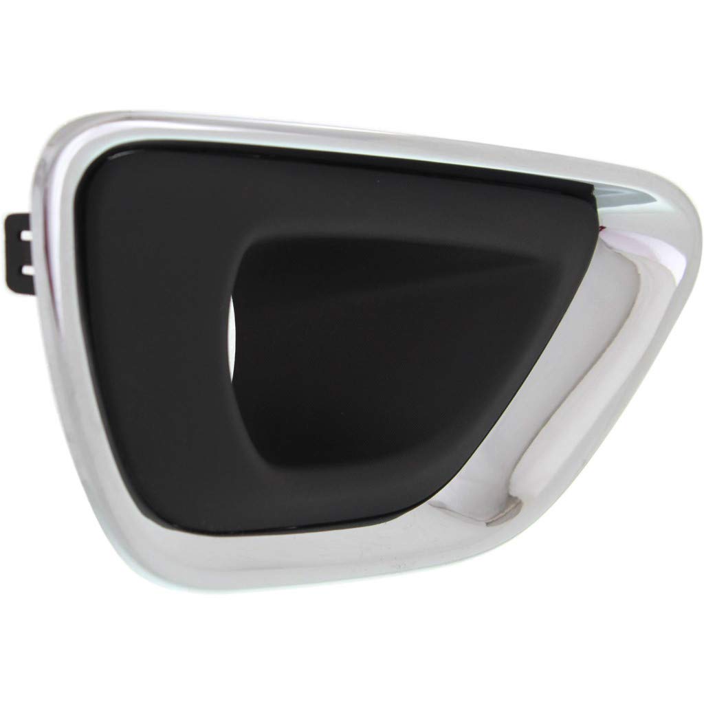 Replacement For Jeep Grand Cherokee Fog Light Cover 2014 2015 2016 Passenger Side | Black & Chrome | w/Chrome Trim | DOT/SAE Com