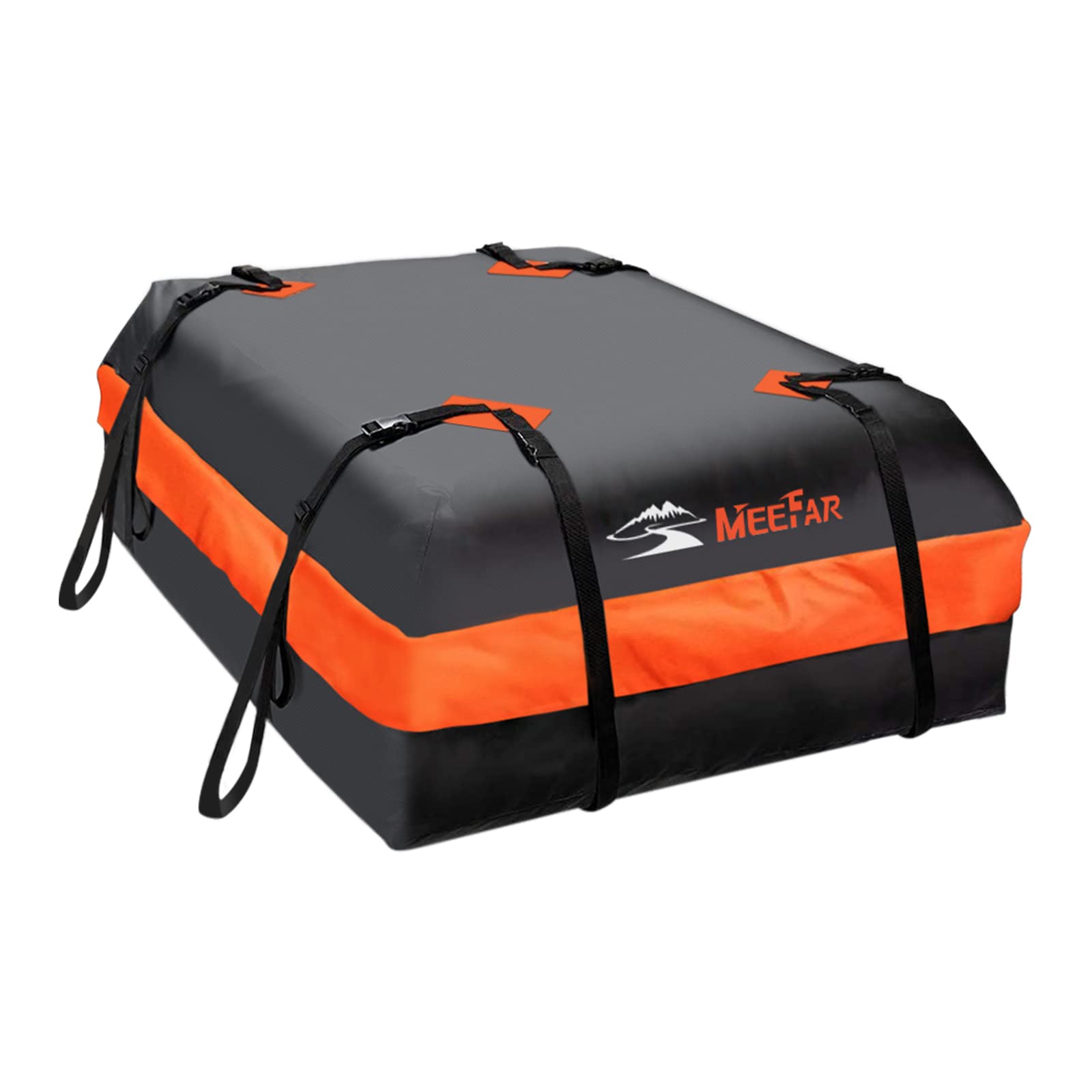 Meefar Car Roof Bag Xbeek Rooftop Top Cargo Carrier Bag Waterproof 15 Cubic Feet For All Cars With/Without Rack, Includes Anti-S