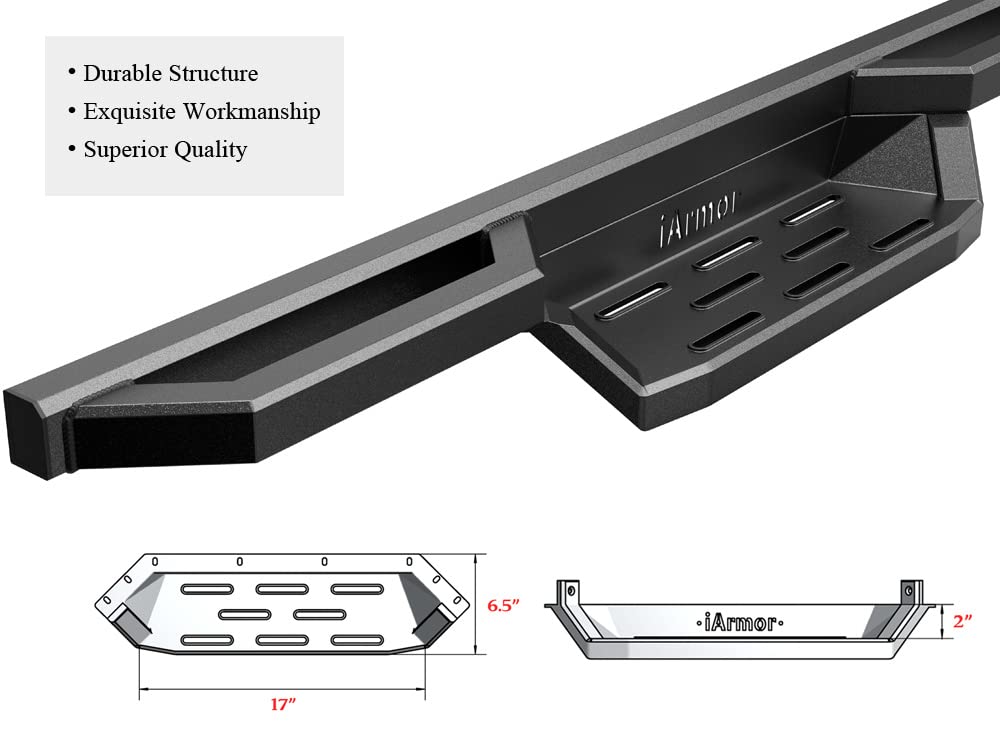 Hd Ridez Pocket Drop Steps Armor Compatible With Ram 1500 2009-2018 Crew Cab & Ram 2500 3500 2010-2024 (Nerf Bar Side Steps Side Bars)