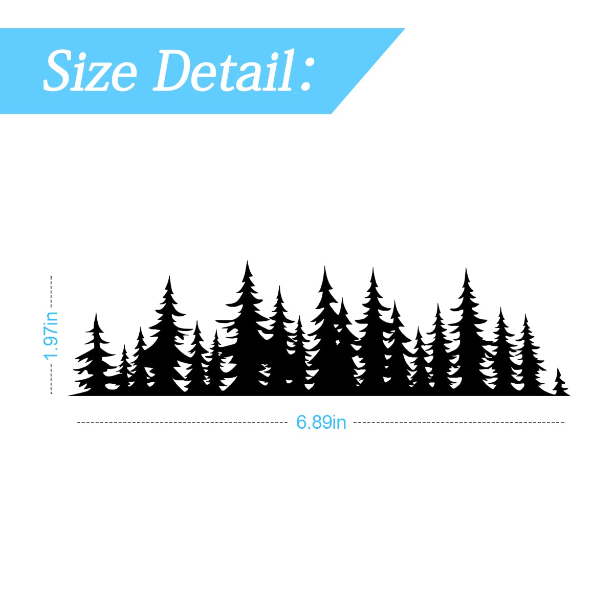 7 Inch Pine Tree Forest Stickers For Car, Premium Graphic Auto Body Decals, Forest Logo Badge Diy Stickers For Trunk Tailgate Em