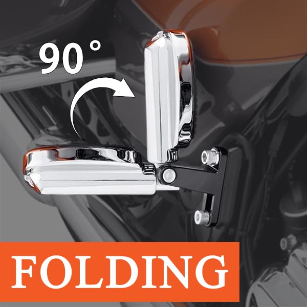 Fovplue Passenger Mini Footboard, Passenger Footpegs W/Mount Kit For Harley Touring 1993-2024 Cvo Electra Glide Road Glide Road King Street Glide Ultra Classic Ultra Limited Revival Flh,Gloss Black#1