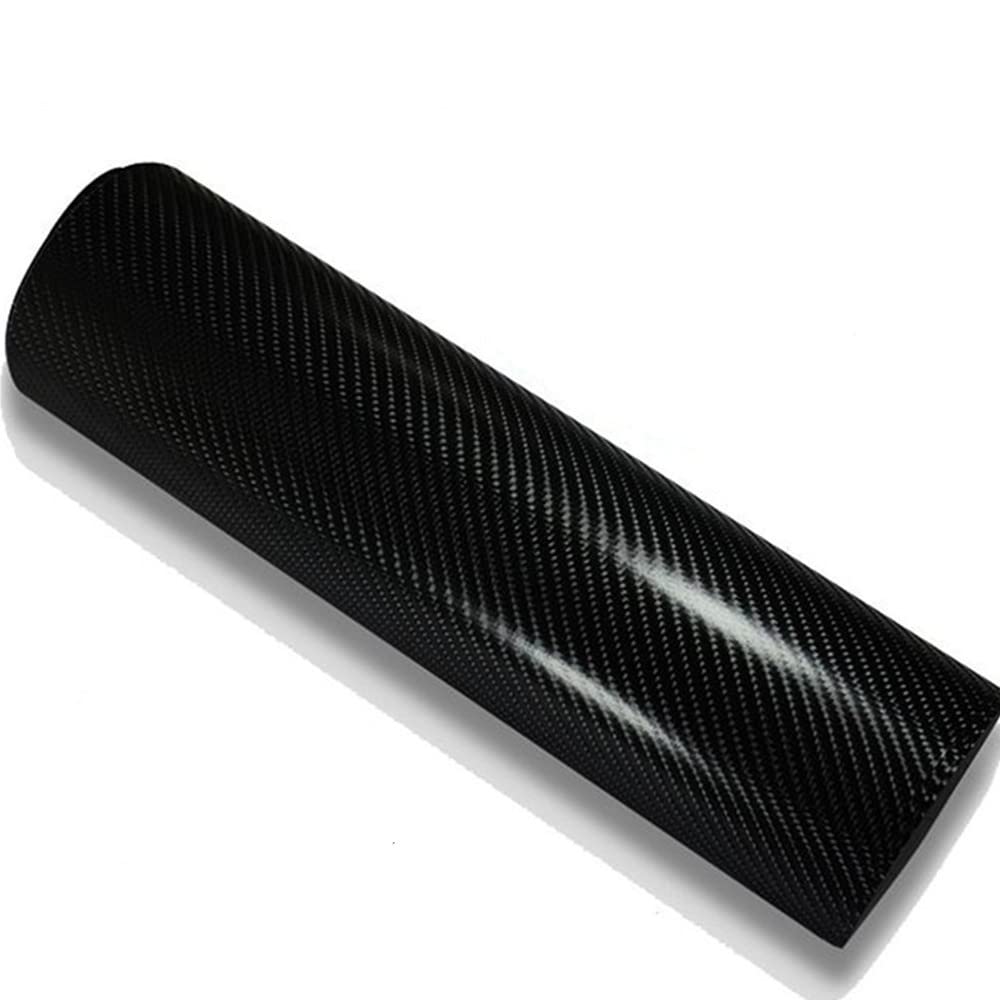 Diyah 4D Black Carbon Fiber Vinyl Wrap Sticker With Air Release Bubble Free Anti-Wrinkle (12'' X 60'' / 1Ft X 5Ft)