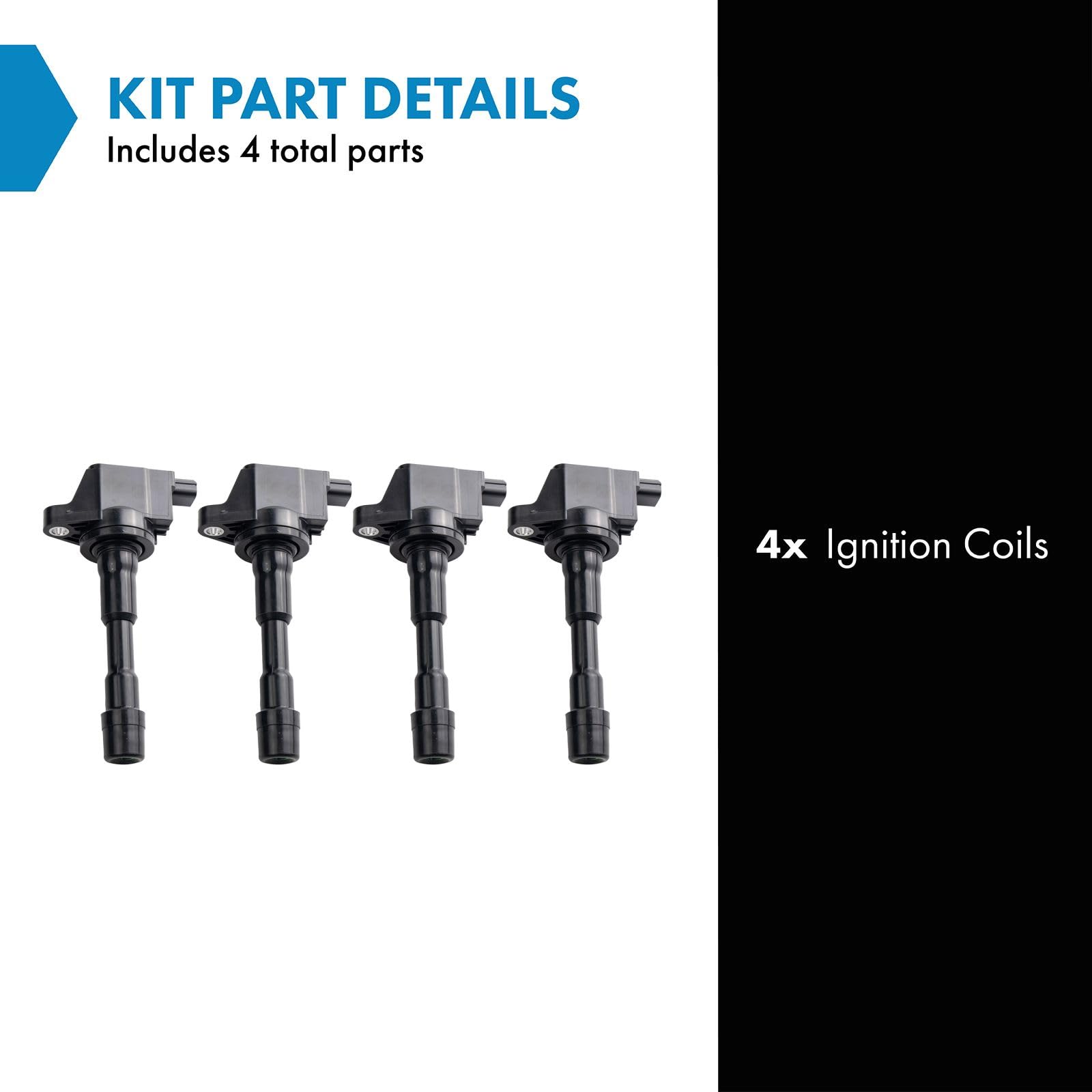 Trq Ignition Coil Set Compatible With 2013-2014 Acura Ilx 2012-2015 Honda Civic 2010-2014 Insight