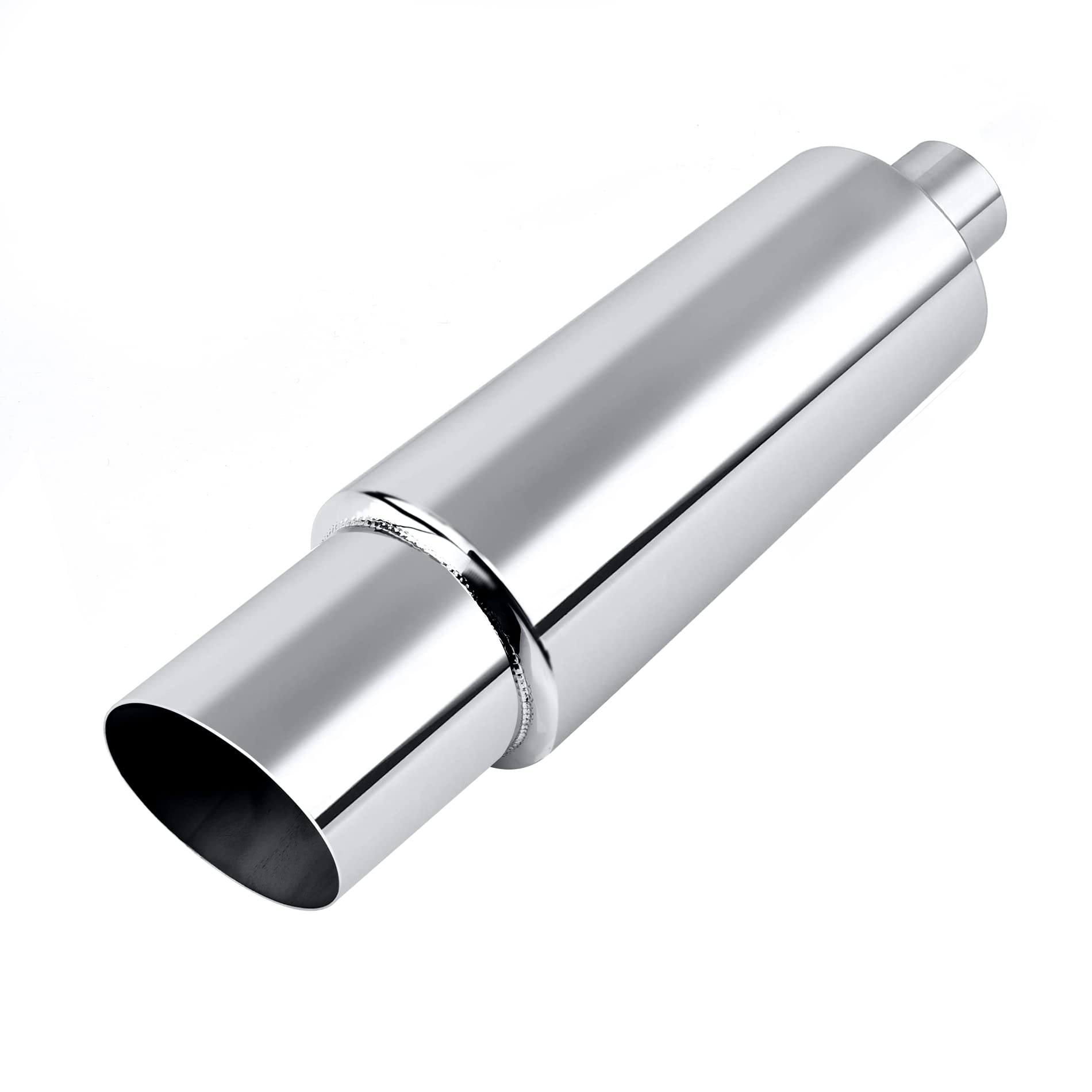 Evil Energy Exhaust Muffler,Stainless Steel Exhaust Tip,Universal 14.6 '' Length (Non Burnt,2 '' Inlet 3 '' Outlet)
