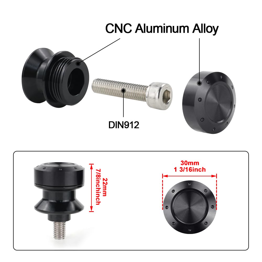 REARACE M8 Swing Arm Spools Sliders Compatible with ZX-6R/10R/25R,Ninja 400R,GSX-R 600/750/1000,SV650/S,GSX1300R,GSX-S 1000, Uni