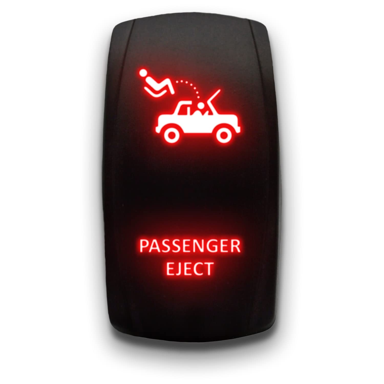 Passenger Eject - Red - Laser Etched Toggle Switch 20A 12V - Vertical Rocker Switch 5-Pin Dpst