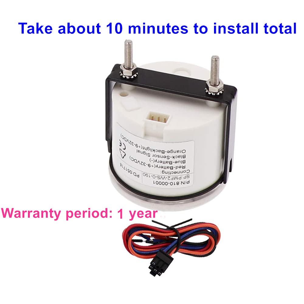 100Tech Marine Gas Fuel Gauge For Boat Fuel Level Gauge For Car Truck Vehicle Diesel Aftermarket Gauge For Truck Vehicle Suv Aut