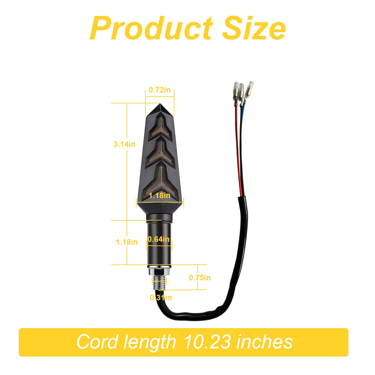 4PCS Motorcycle Indicator Lights, 12V Super Bright Flowing Turn Signal Brake Daytime Running Light, Universal for Motorbike Scoo