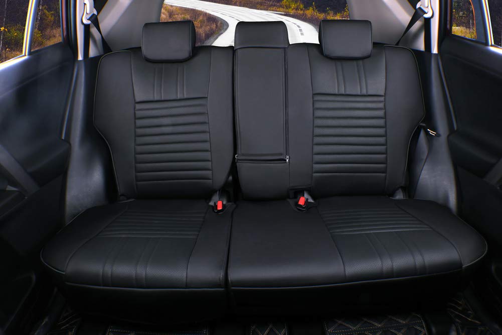EKR Custom Fit RAV4 Car Seat Covers for Select Toyota RAV4 LE 2013 2014 2015 2016 2017 2018 (NOT for Hybrid) - Full Set, Leather