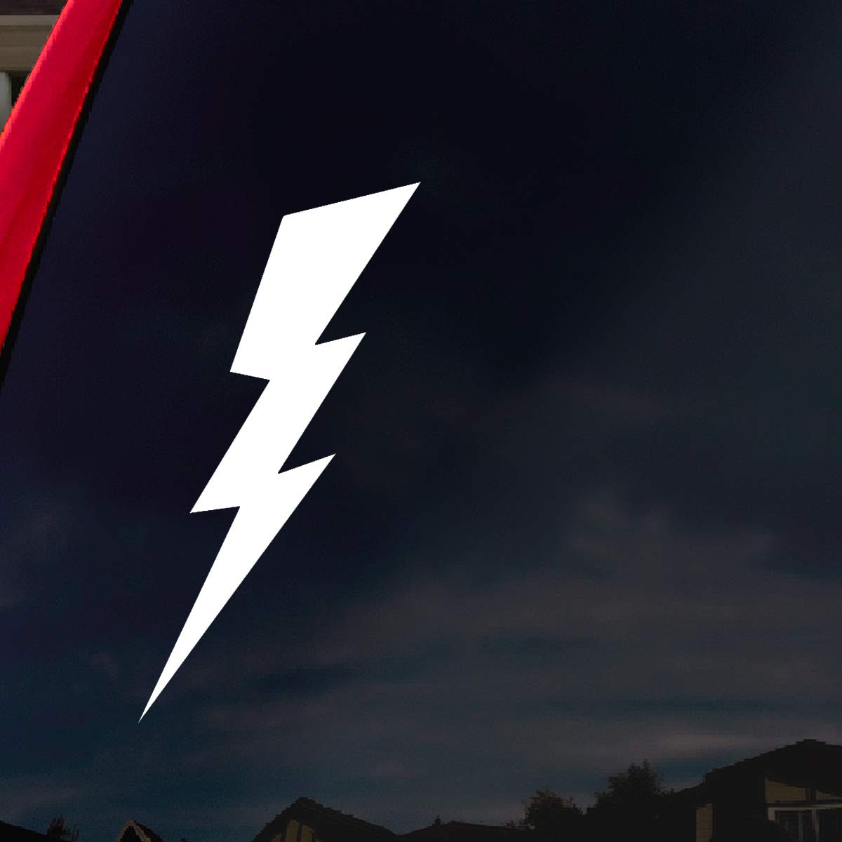 SoCoolDesign Lightning Bolt Car Window Vinyl Decal Sticker 8' Tall (White)