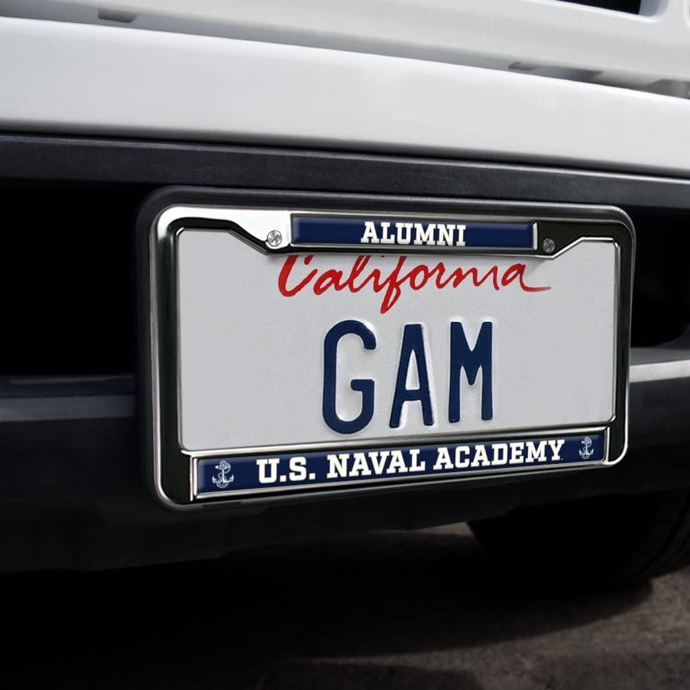 US Naval Academy Alumni Logo Full Size Standard License Plate Metal Frame