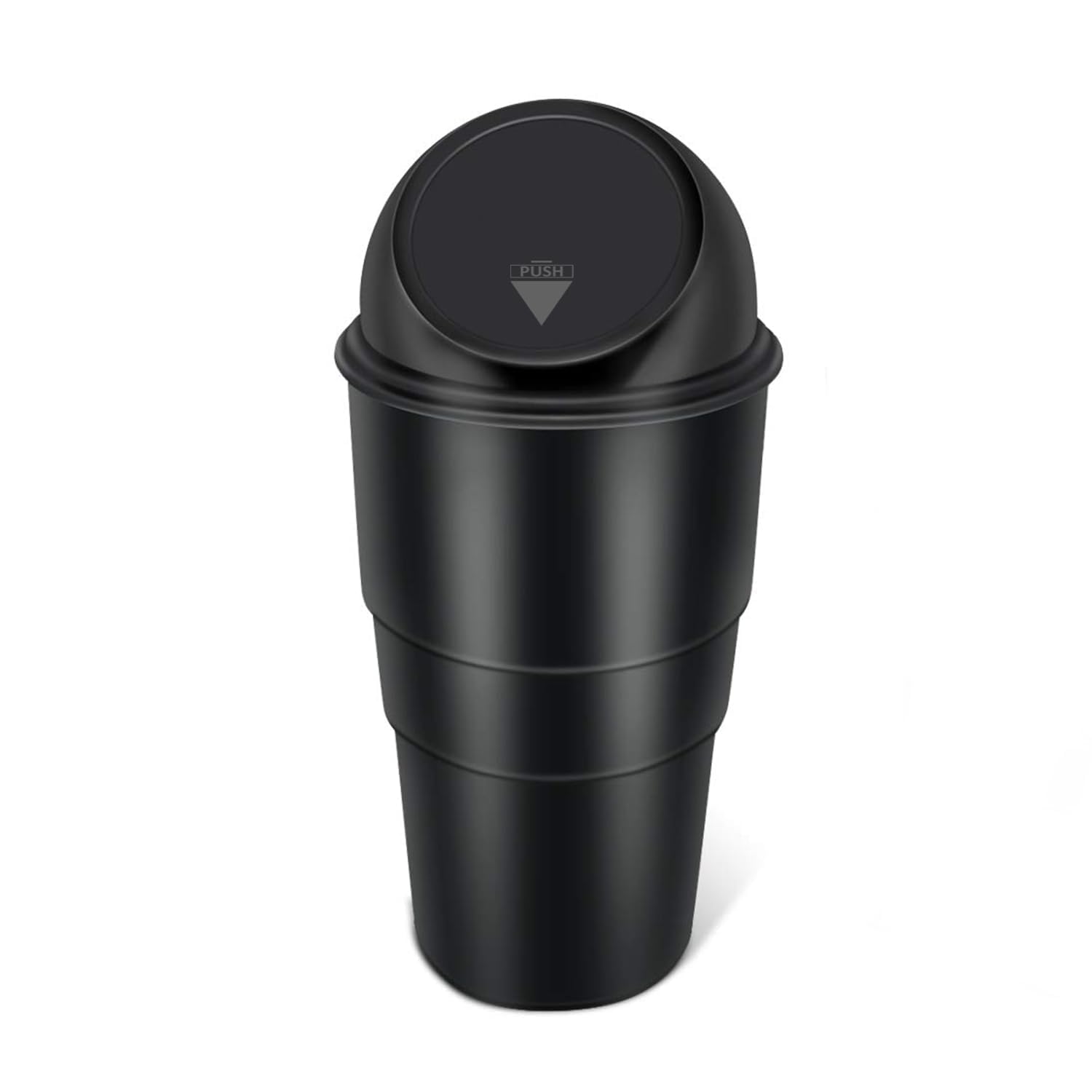 PAVILONN Plastic Car Dustbin with Lid  Mini Car Trash Bin | Portable PressTop Trash Can for Car | Black Vehicle Trash Bin | Ca