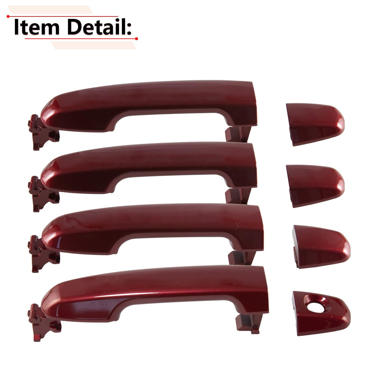 RLB-HILON Exterior Door Handle Set for Toyota Camry 2012-2017, Red Painted Color, Model LS-275