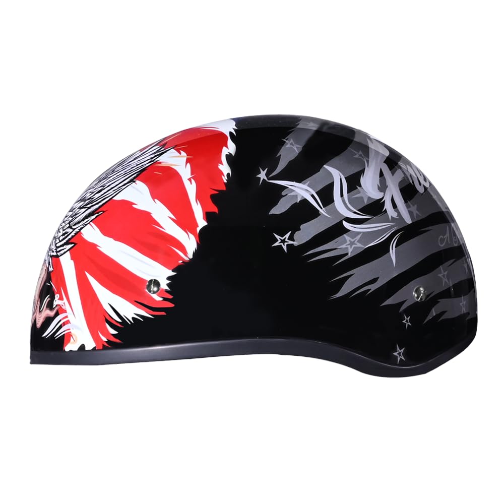 Daytona Helmets Motorcycle Half Face Helmet - Dot Approved Skull Cap Motorcycle Helmet For Men - Patriotic Eagle Usa Graphics Be