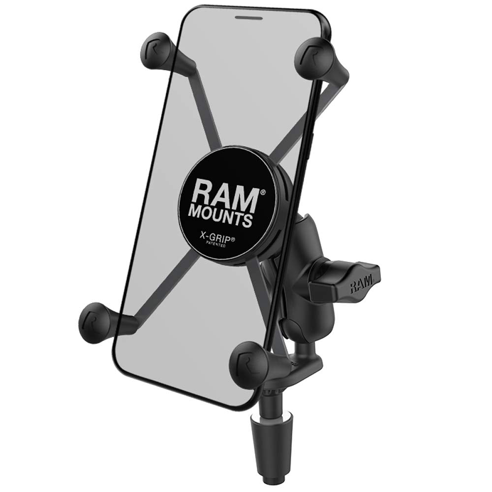 RAM Mounts X-Grip Large Phone Mount with Motorcycle Fork Stem Base RAM-B-176-A-UN10U with Short Arm for Stems 12mm to 38mm in Di