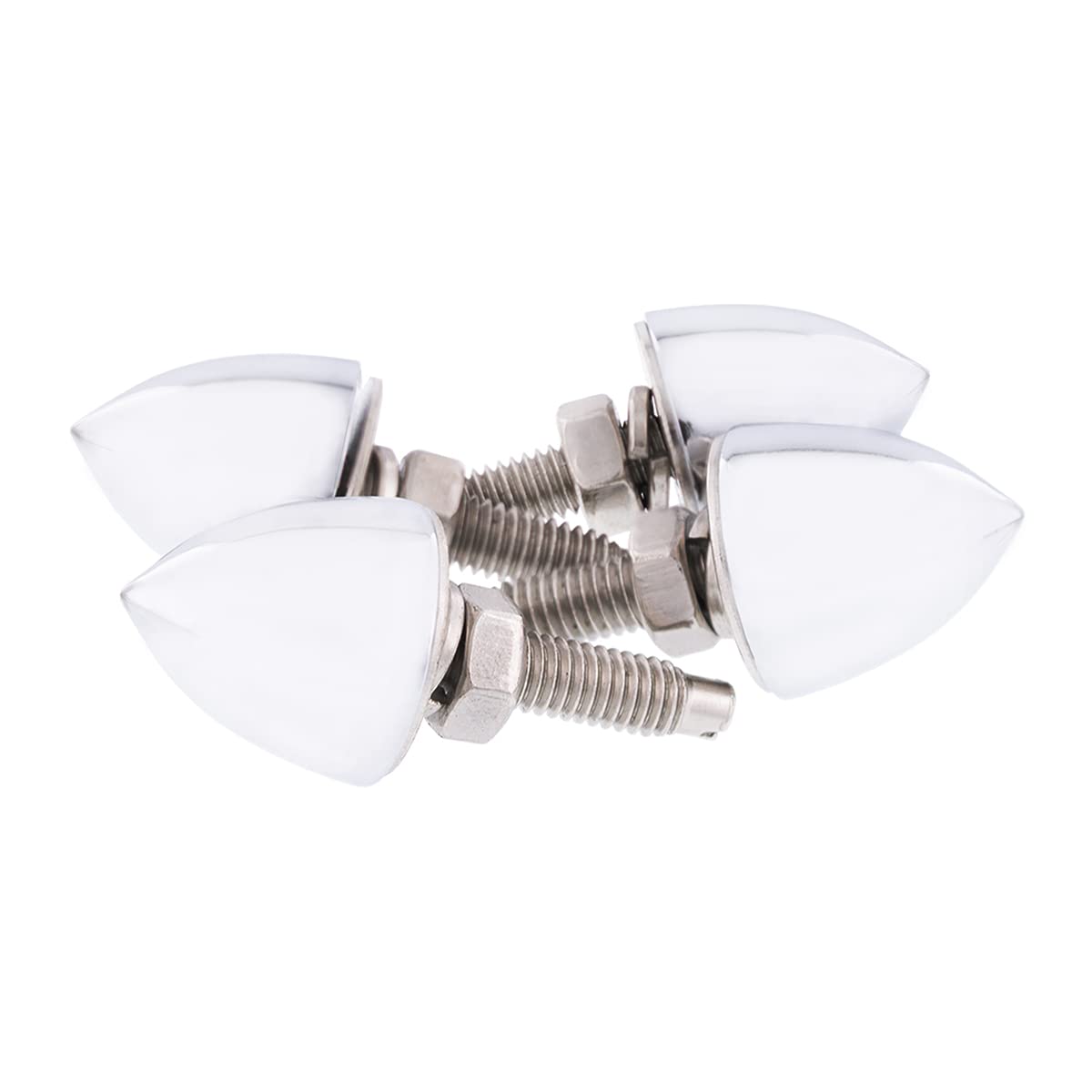United Pacific Universal Chrome Bullet License Plate Fastener Screw Caps For Standard License Plates, 1-Inch Stud W/Metric M6 X 