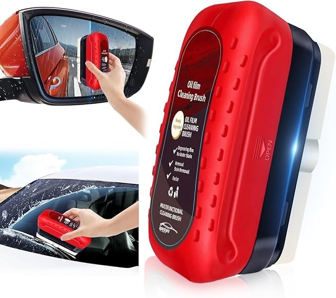 Flizzow Car Glass Oil Film Remover|Automotive Oil Film Cleaning Brush|Oil Film Cleaning Brush| Oil Film Remover For Car Window|C