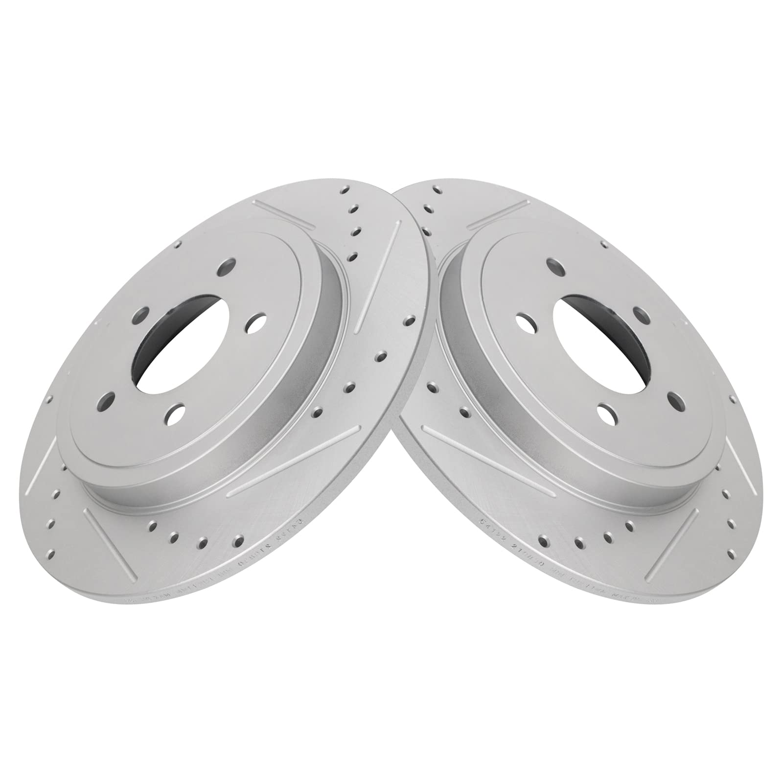 Trq Brake Rotors Set Premium G-Coated Performance Slotted X Drilled Rear Driver & Passenger Side Compatible With 2005-2010 Ford