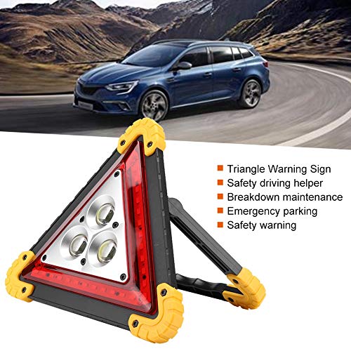 Sonew 30W Red Led Triangle Warning Stop Sign, Multifunction Car Breakdown Emergency Safety Light