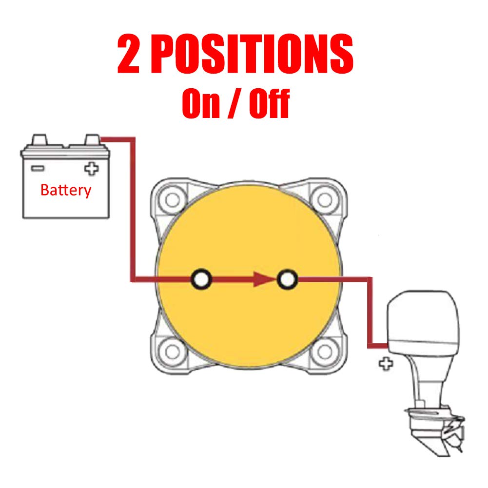 Ampper High Current Battery Switch, 12-48 V Battery Master Cut Disconnect Switch Isolator With Lugs For Marine Boat, Ship, Yacht