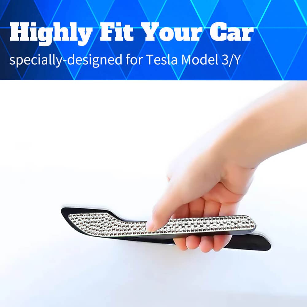 Bling Crystal Rhinestone Door Handle Cover Trim Protector Sticker For Tesla Model 3 And Model Y (4Pcs), Bling Car Accessories Fo