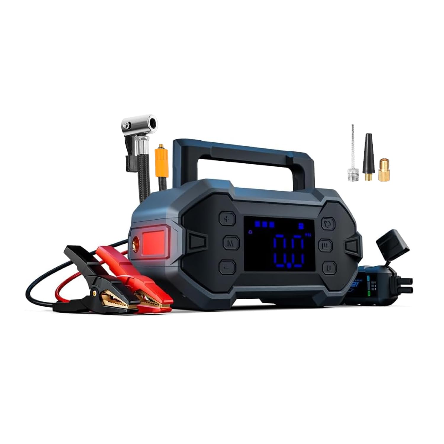 Portable Car Jump Starter 3000A With Air Compressor 12V Battery Jumper Emergency For 8.0L Gas & Diesel Engines Power Booster Sta