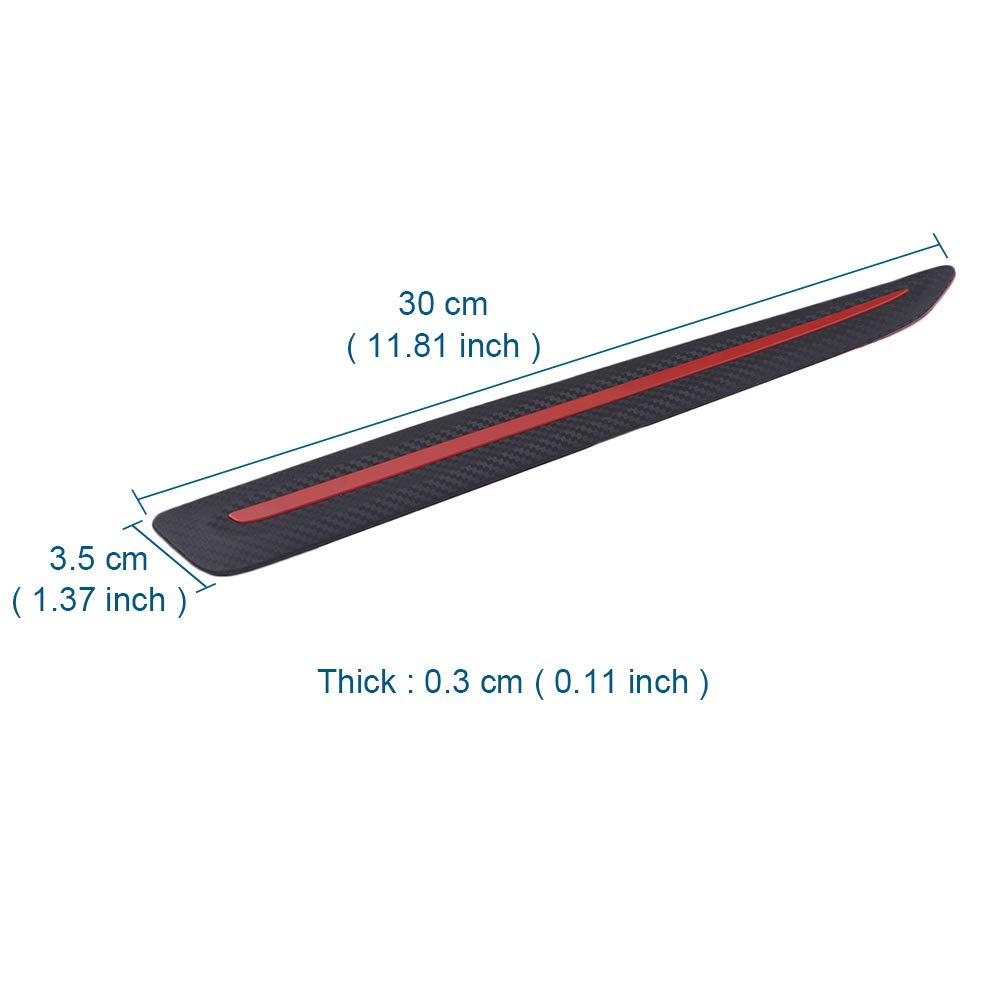Atmomo 2Pcs Car Bumper Guard Protector Sticker Carbon Fiber Car Front Rear Corner Guard Anti-Collision Strip Rubber Side Skirt Bumper Guard Strip