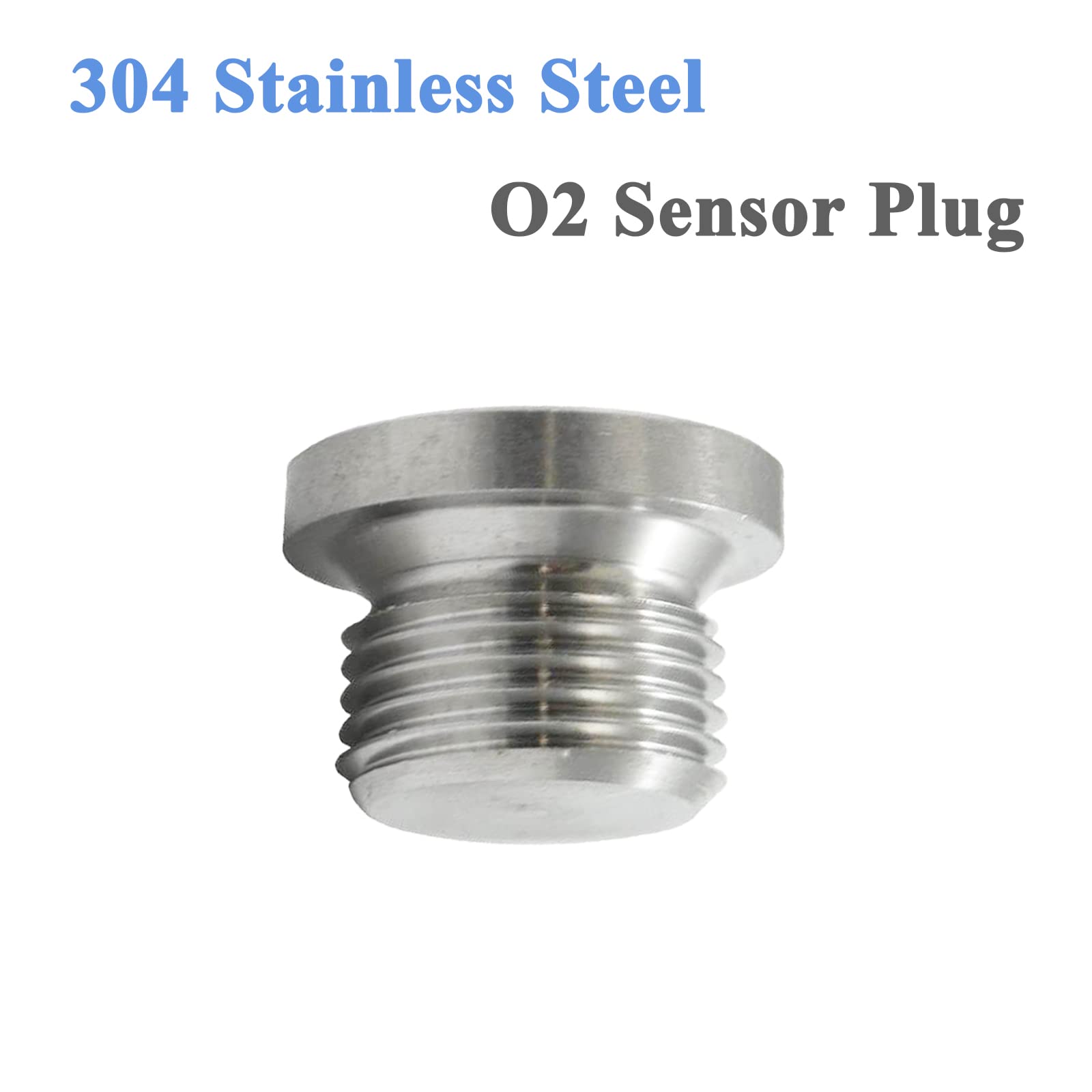 Little Bamboo Stainless Steel Oxygen Sensor Mounts and Plugs - M18 X 1.5 Thread Notched Style Fitting Bungs for 3 inch Pipe - 6