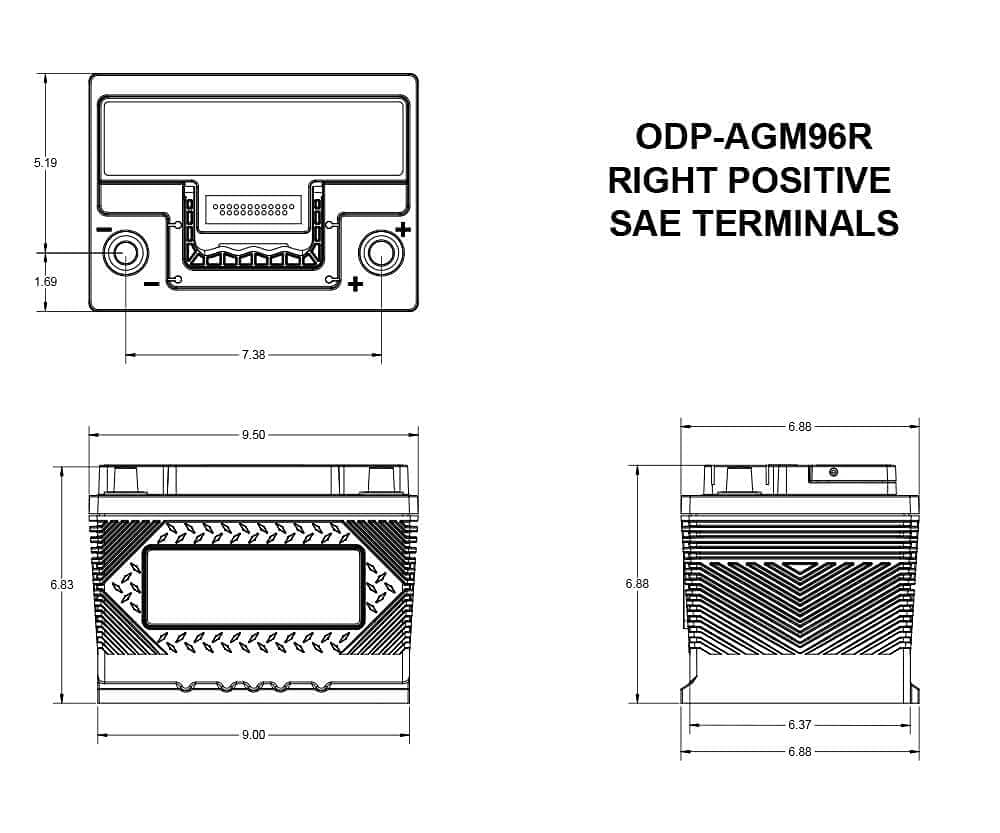 Odyssey Battery ODP-AGM96R Performance Series AGM Battery