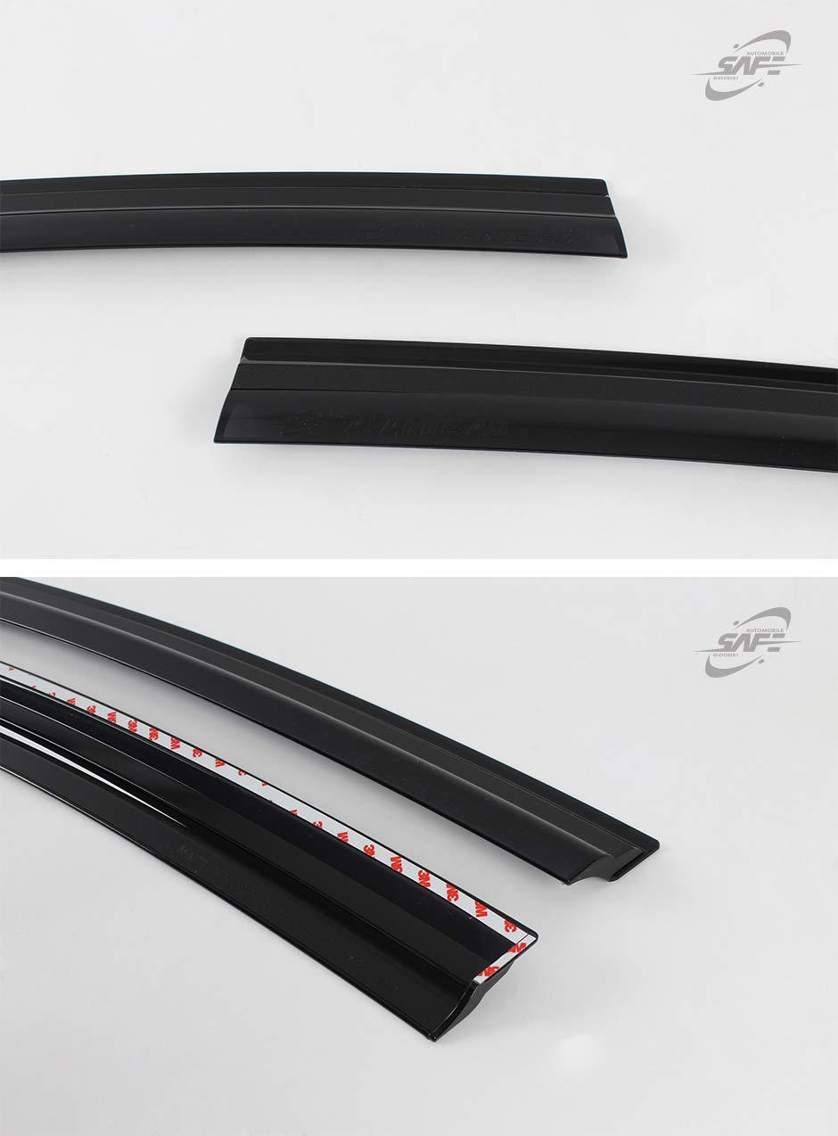 Safe Smoke Window Visor Sun Rain Vent Guard 4 Pcs Set Out Channel Visor Compatible With Hyundai Elantra (Elantra 2017~2018 Smoke