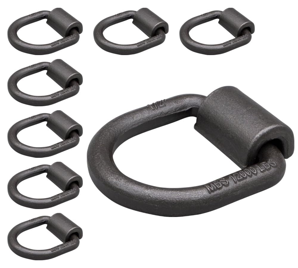 Mytee Products (8 Pack) 1/2'' Heavy Duty Weld-On Forged D Ring 12,000 Lbs