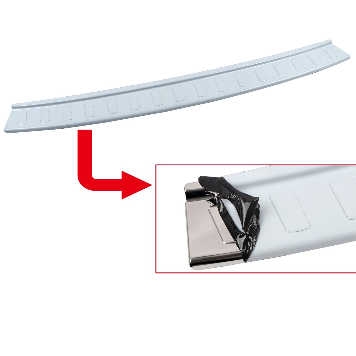 HIGH FLYING Stainless Steel Rear Bumper Guard Sill Plate for Mercedes Benz GLC-Class 2015-2022 - Chrome Finish