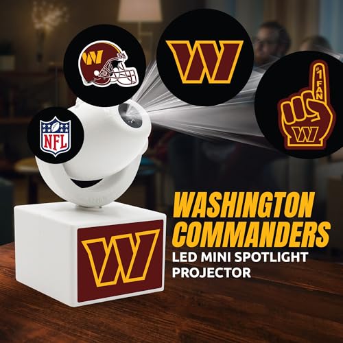 Sporticulture Washington Commanders Led Car Door Light - Officially Licensed Nfl Wireless Projector - Show Your Team Pride - Bat