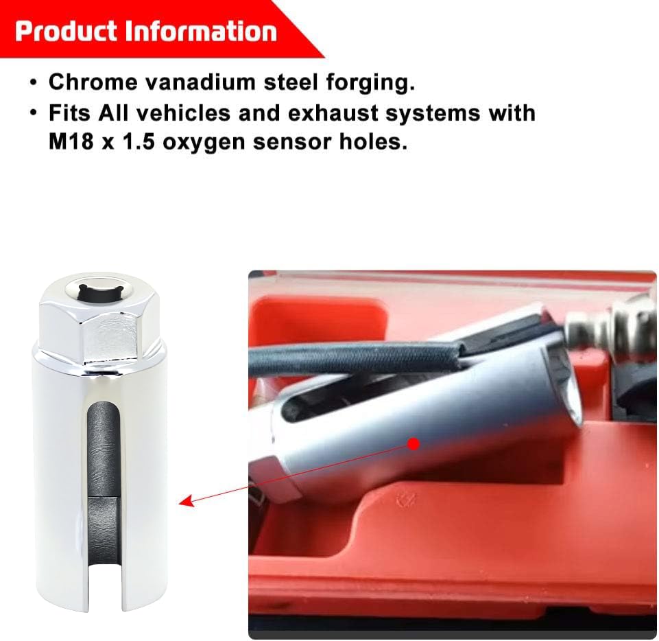 A Abigail 5 Pcs Automotive O2 Oxygen Sensor Socket Offset Wrench Remover Tool And Thread Chaser Tool