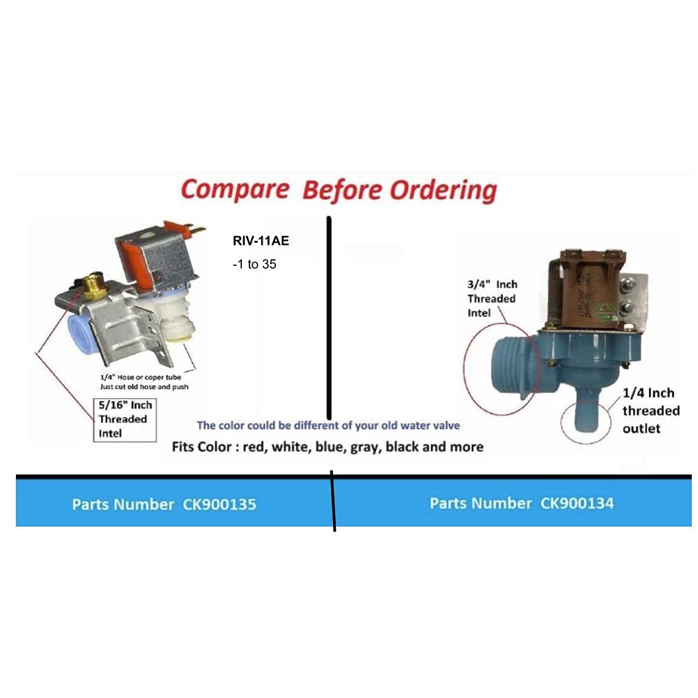 Glob Pro Solutions Ck900135 Old # = Riv-11Ae-19(From-1 To 45) #76010 76010 U-Line Water Valve 120V/60 Ck900135 Compatible With U