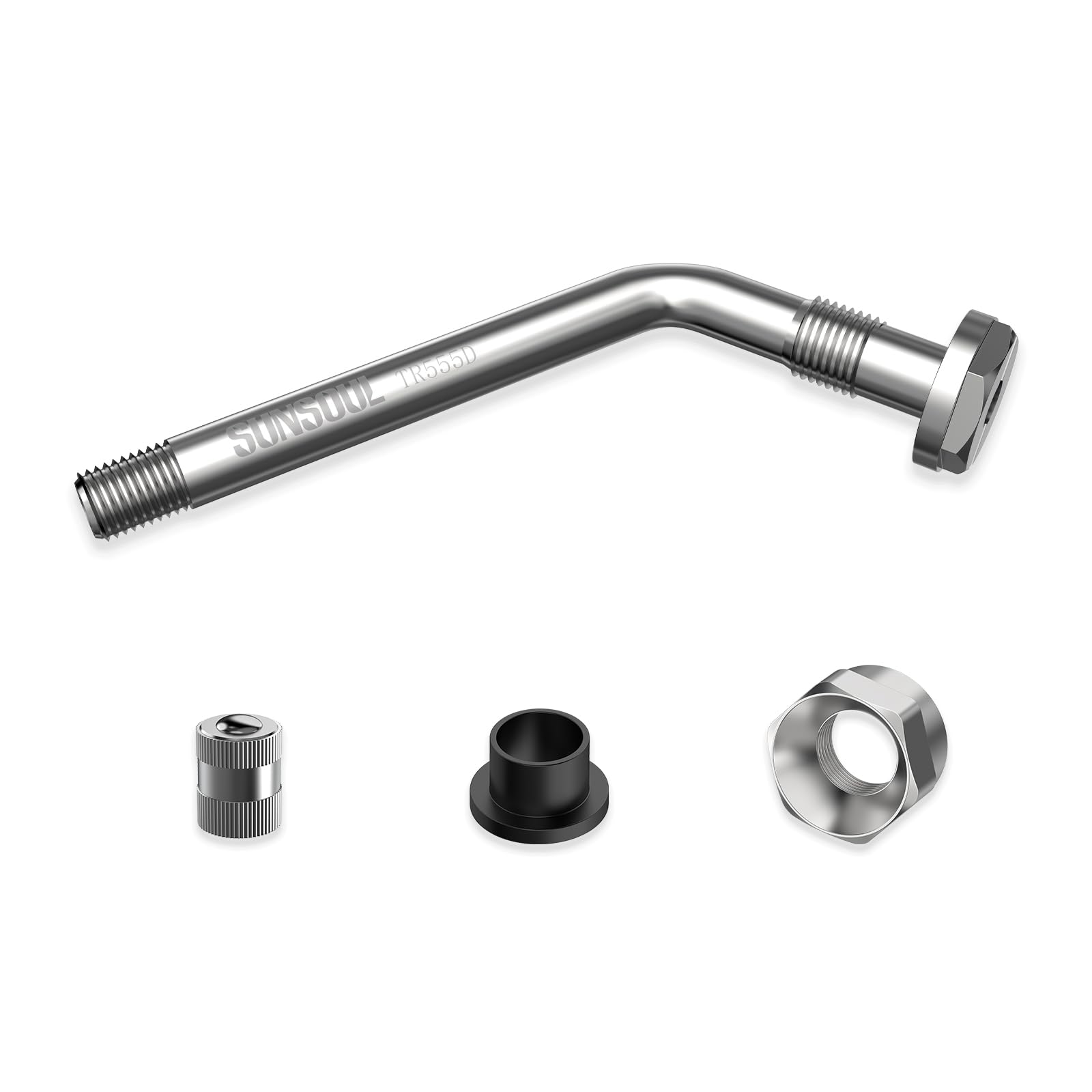 Sunsoul Tr555D 10Pcs 60 Degree Bend Truck Tire Valve Stems, Compatible With 22.5In 24.5In Aluminum Wheels With 9.7Mm Valve Holes