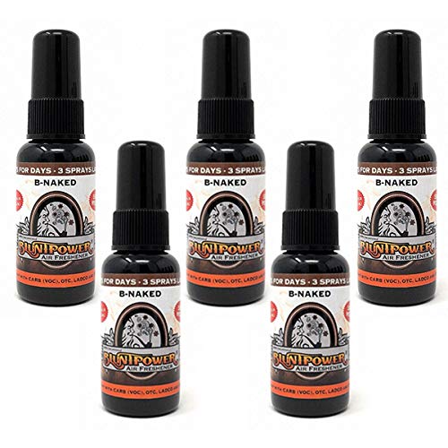 Bluntpower (B-Naked, 5 Pack) Concentrated Air Freshener - Premium Oil Based Air Freshener Spray For Home And Car - Long-Lasting